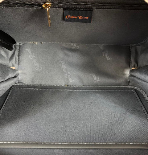 BLACK FLORAL PU Leather Cotton Road Sling Bag with POCKET