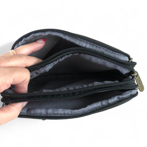 BLACK PU Leather Cotton Road Mini Sling Bag