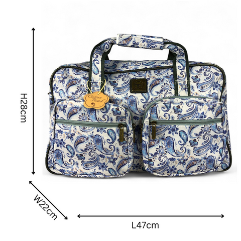 BLUE CANVAS Overnight Cotton Road Travel Bag with PAISLEY Print