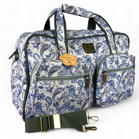 BLUE CANVAS Overnight Cotton Road Travel Bag with PAISLEY Print