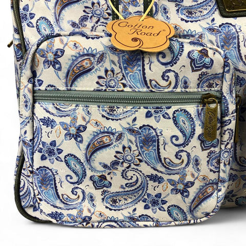 BLUE CANVAS Overnight Cotton Road Travel Bag with PAISLEY Print