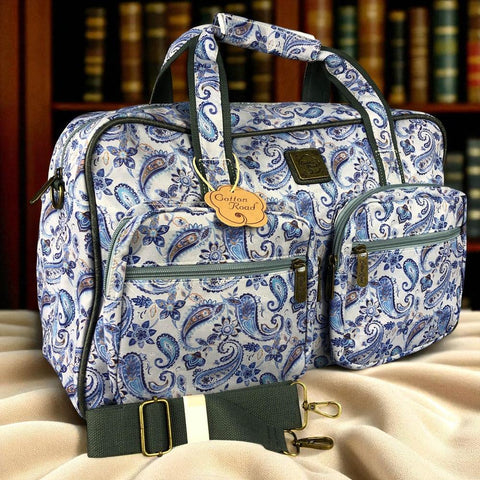 BLUE CANVAS Overnight Cotton Road Travel Bag with PAISLEY Print