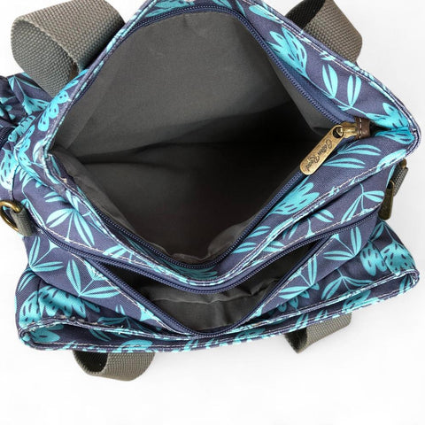 BLUE Cotton Road Canvas Handbag with PROTEA Print