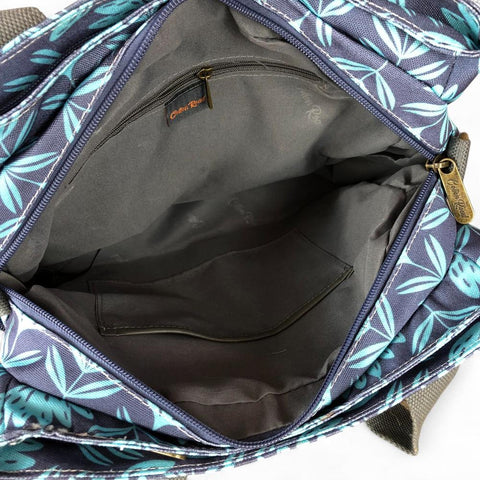 BLUE Cotton Road Canvas Handbag with PROTEA Print