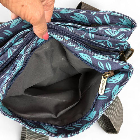 BLUE Cotton Road Canvas Handbag with PROTEA Print