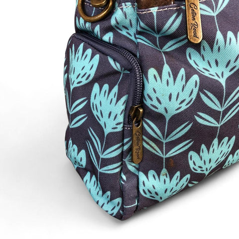 BLUE Cotton Road Canvas Handbag with PROTEA Print