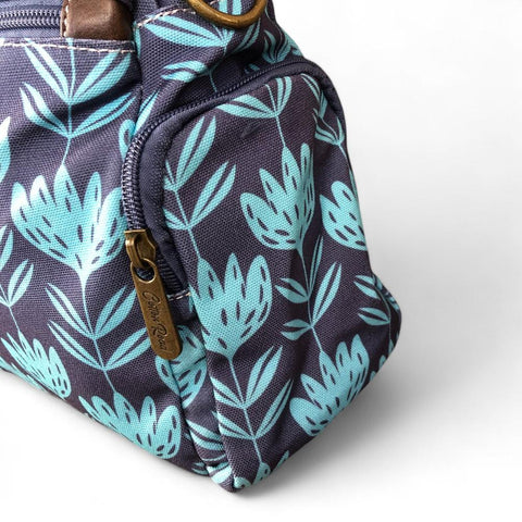 BLUE Cotton Road Canvas Handbag with PROTEA Print