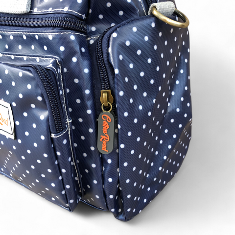 BLUE Cotton Road PVC Handbag with small DOTS
