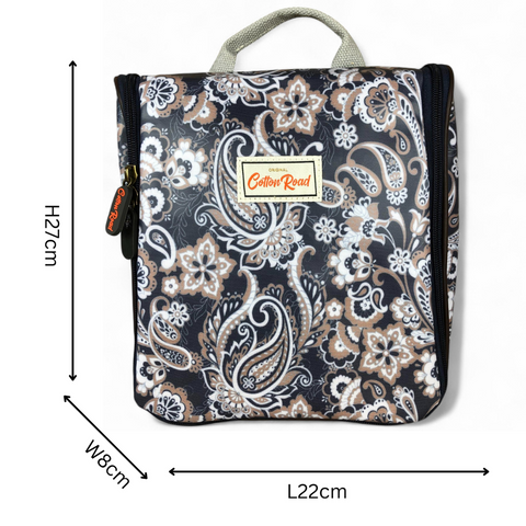 BLUE Cotton Road PVC Hanging Vanity Bag with PAISLEY Print
