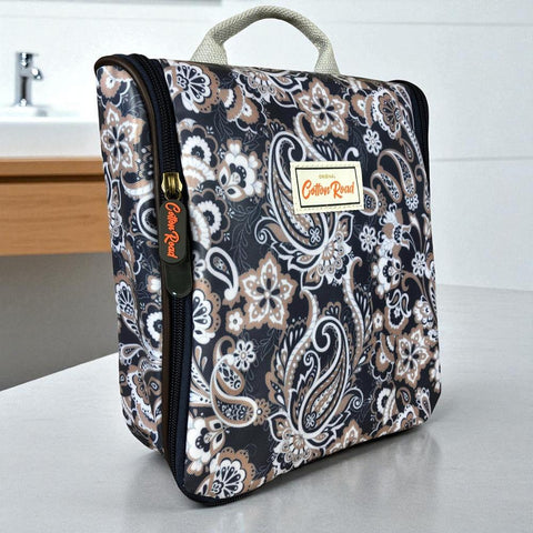 BLUE Cotton Road PVC Hanging Vanity Bag with PAISLEY Print