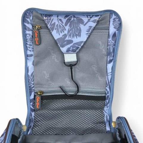 BLUE Cotton Road PVC Hanging Vanity Bag with PROTEAS