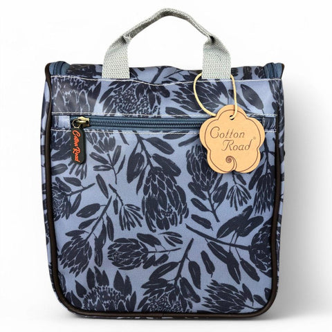 BLUE Cotton Road PVC Hanging Vanity Bag with PROTEAS