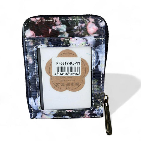 BLUE FLORAL PVC Cotton Road Card Holder