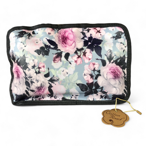 BLUE PVC Foldaway WEEKENDER Cotton Road Travel Bag with FLOWERS