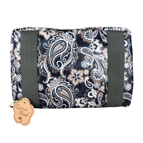 BLUE PVC Foldaway WEEKENDER Cotton Road Travel Bag with PAISLEY Print