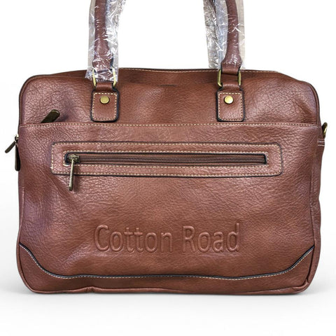 BROWN BRANDED Cotton Road PU Leather Laptop Bag