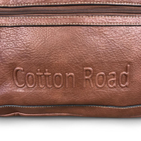 BROWN BRANDED Cotton Road PU Leather Laptop Bag