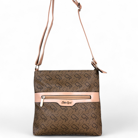 BROWN Cotton Road BRANDED Synthetic Leather Sling Bag