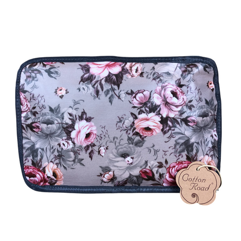 BROWN FLORAL PVC Foldaway WEEKENDER Cotton Road Travel Bag