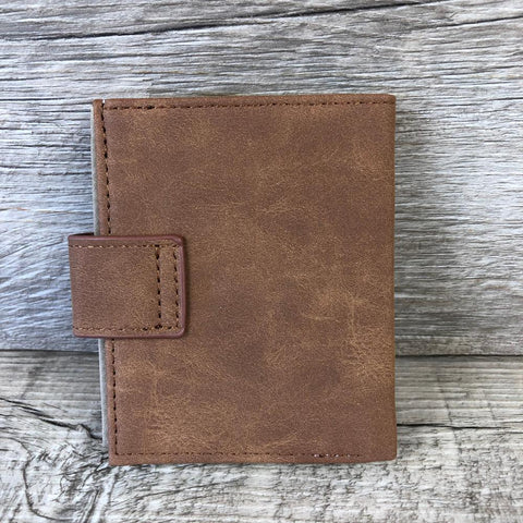 BROWN and KHAKI PU Leather Cotton Road Card Holder