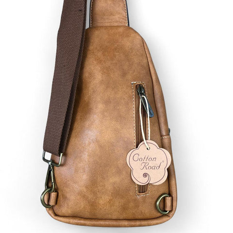 CAMEL Cotton Road PU Leather Cross Body Bag / Mini Backpack