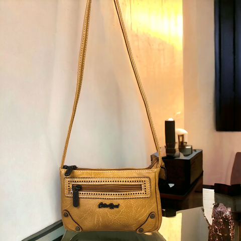 CAMEL Mini PU LEATHER Cotton Road Sling Bag