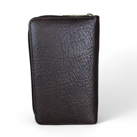 COFFEE YELLOW Medium Cotton Road PU Leather Wallet with LEOPARD Print detailing