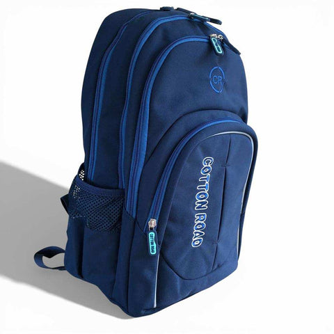 Cotton Road Backpack: BLUE BRANDED Canvas Backpack
