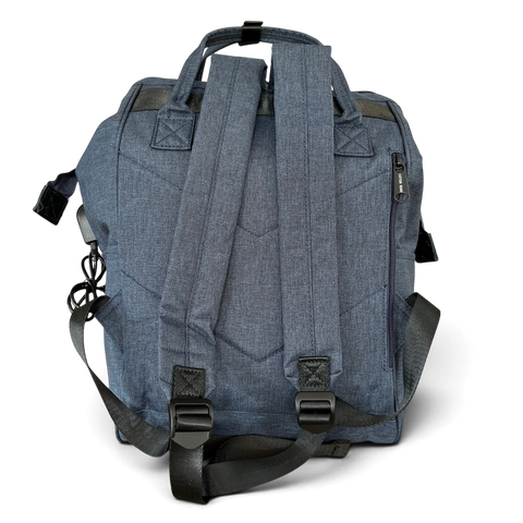 Cotton Road Backpack : BLUE Canvas USB Laptop Bag with Twin Handles