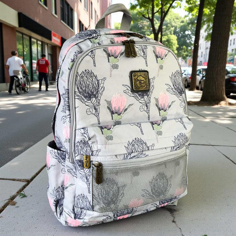 Cotton Road Backpack: BLUE PROTEA Padded Canvas Backpack for 15'6" Laptop