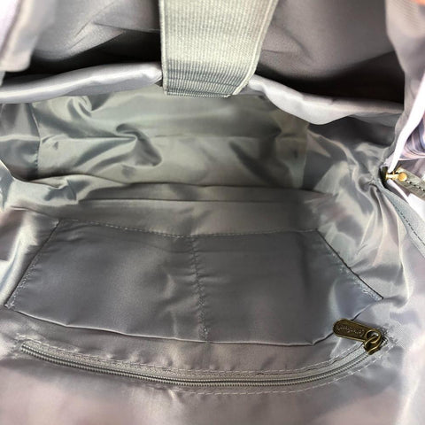 Cotton Road Backpack: BLUE PVC 15,6" Laptop Backpack with FLOWERS