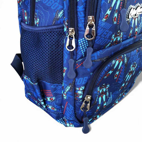 Cotton Road Backpack: BLUE ROBOTIC Canvas Kids Backpack