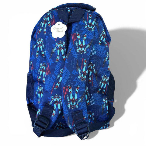 Cotton Road Backpack: BLUE ROBOTIC Canvas Kids Backpack