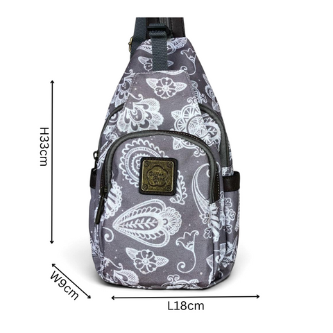 Cotton Road Backpack: BROWN CANVAS Cross Body Bag / Mini Backpack