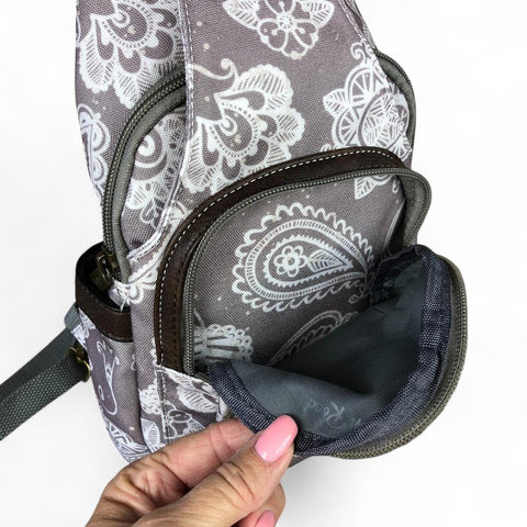 Cotton Road Backpack: BROWN CANVAS Cross Body Bag / Mini Backpack