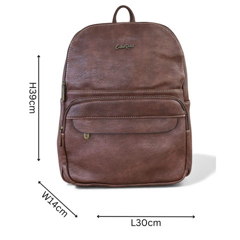 Cotton Road Backpack: BROWN PU Leather Backpack