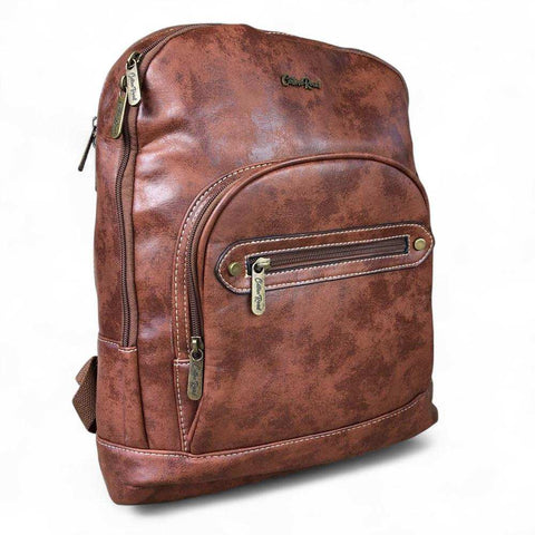 Cotton Road Backpack: BROWN PU Leather Backpack