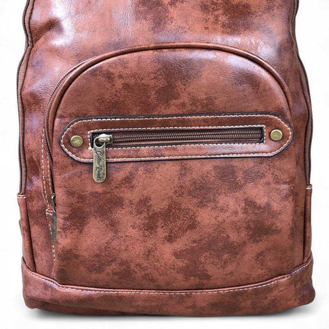 Cotton Road Backpack: BROWN PU Leather Backpack