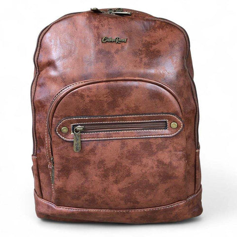 Cotton Road Backpack: BROWN PU Leather Backpack