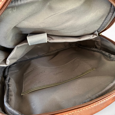 Cotton Road Backpack: BROWN PU Leather for Work & Trips