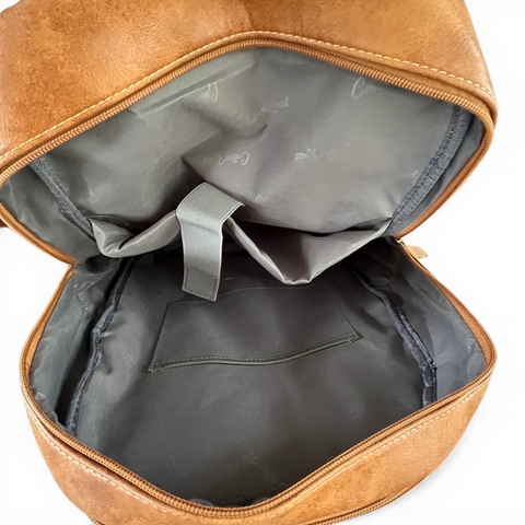 Cotton Road Backpack: CAMEL PU Leather
