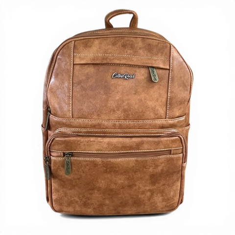 Cotton Road Backpack: CAMEL PU Leather