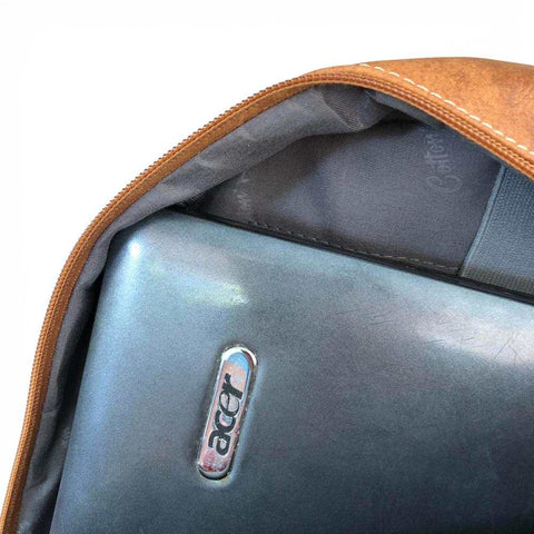 Cotton Road Backpack: CAMEL PU Leather Backpack