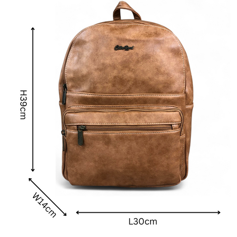 Cotton Road Backpack: CAMEL PU Leather for Daily Use