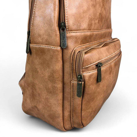 Cotton Road Backpack: CAMEL PU Leather for Daily Use