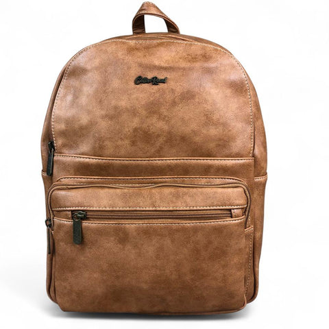 Cotton Road Backpack: CAMEL PU Leather for Daily Use