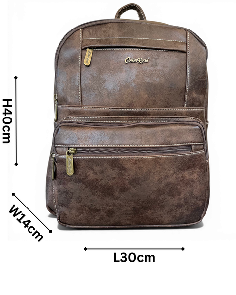 Cotton Road Backpack: COFFEE BROWN PU Leather for Work & Travel