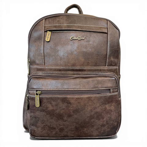 Cotton Road Backpack: COFFEE BROWN PU Leather for Work & Travel