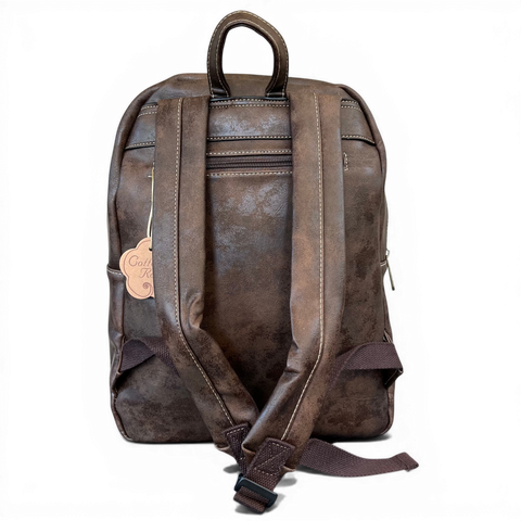 Cotton Road Backpack: COFFEE BROWN PU Leather for Work & Travel