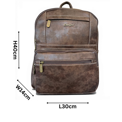 Cotton Road Backpack: COFFEE BROWN PU Leather for Work & Trips